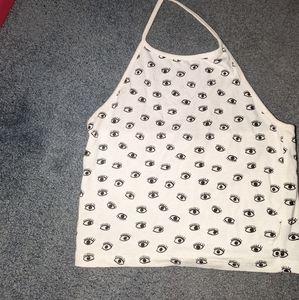 RARE BRANDY MELVILLE HACHI HALTER EYES TOP